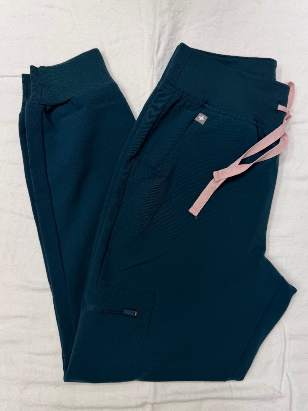 Figs High Waisted Zamora Jogger Scrub Pants - Caribbean Blue X-SMALL PETITE